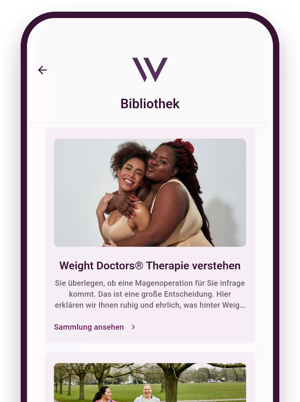 Weight Doctors® App: leabharlann leis na cruinneachaidhean “A’ tuigsinn an leighis” agus “Gluasad & bodhaig”