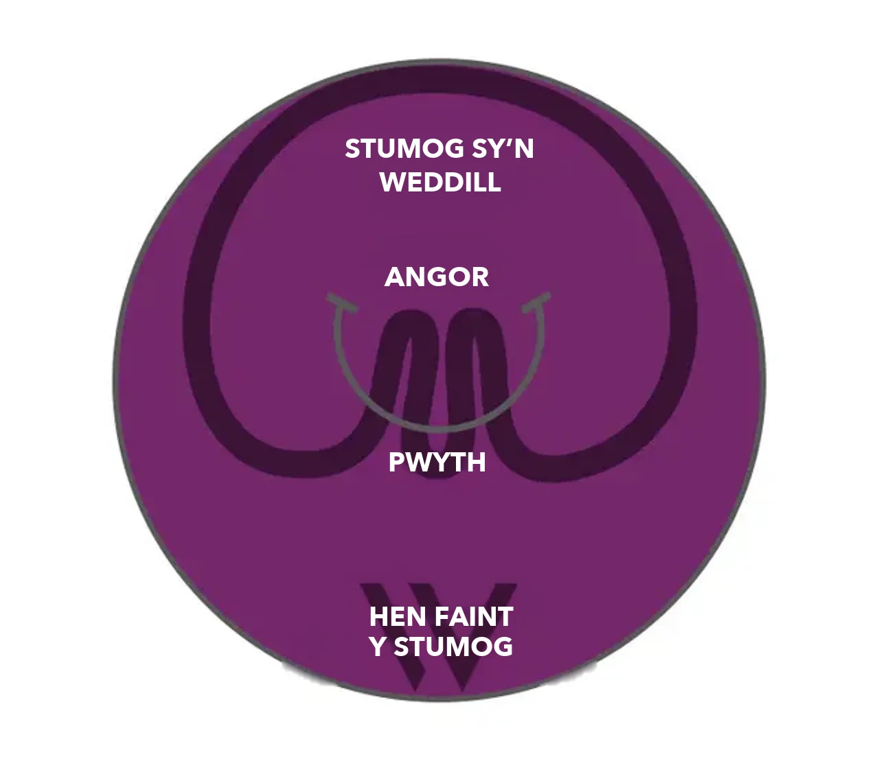 Diagram pose® 3.0 Double Helix: mae angorau a phwyth yn plygu wal y stumog, ac mae'r stumog sy'n weddill yn llawer llai na maint blaenorol y stumog
