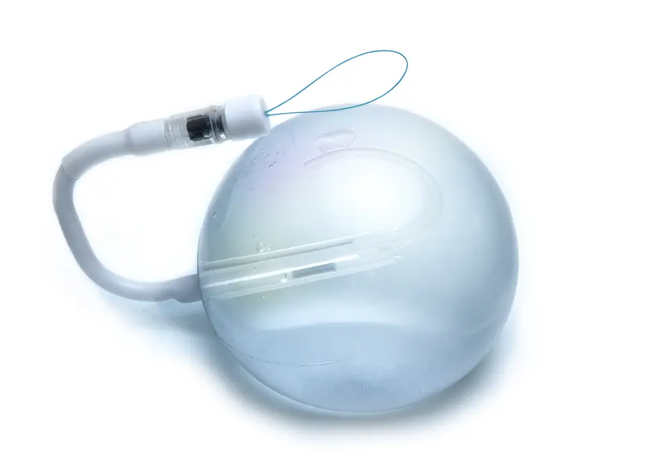 The adjustable Spatz3 gastric balloon, filled, with valve and catheter